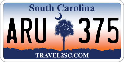 SC license plate ARU375