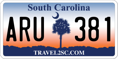 SC license plate ARU381