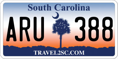 SC license plate ARU388