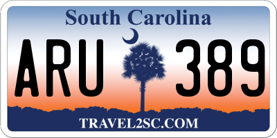 SC license plate ARU389