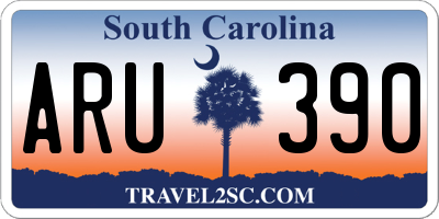 SC license plate ARU390