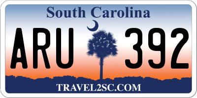 SC license plate ARU392
