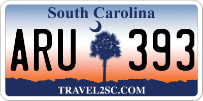 SC license plate ARU393