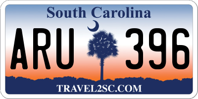 SC license plate ARU396