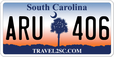 SC license plate ARU406
