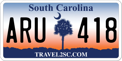 SC license plate ARU418