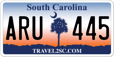 SC license plate ARU445