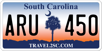 SC license plate ARU450