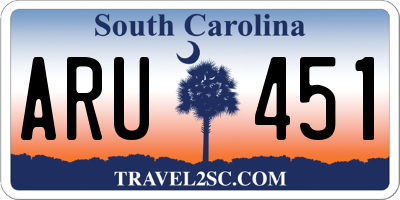 SC license plate ARU451