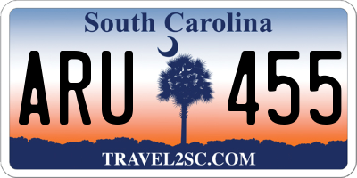 SC license plate ARU455