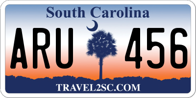 SC license plate ARU456