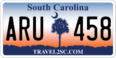 SC license plate ARU458