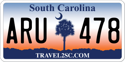 SC license plate ARU478