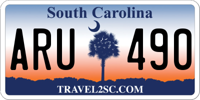 SC license plate ARU490
