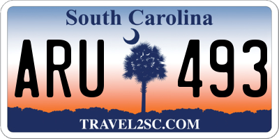 SC license plate ARU493