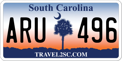 SC license plate ARU496