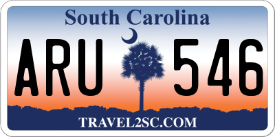 SC license plate ARU546