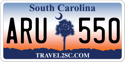 SC license plate ARU550