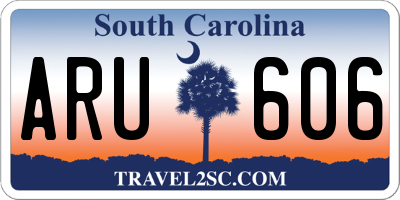 SC license plate ARU606