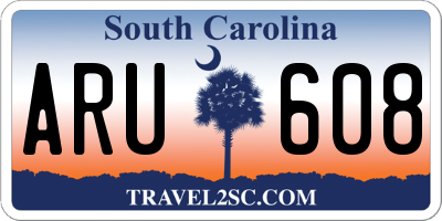 SC license plate ARU608