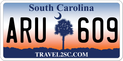 SC license plate ARU609