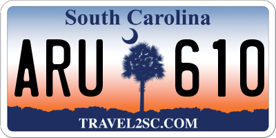 SC license plate ARU610