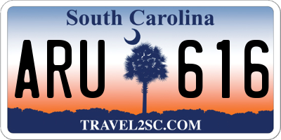 SC license plate ARU616