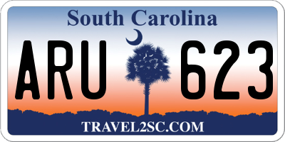 SC license plate ARU623