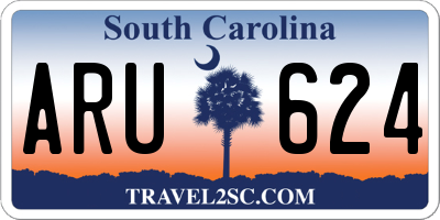 SC license plate ARU624
