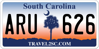 SC license plate ARU626