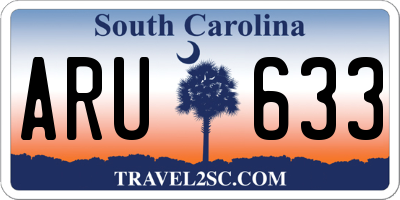 SC license plate ARU633