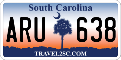 SC license plate ARU638