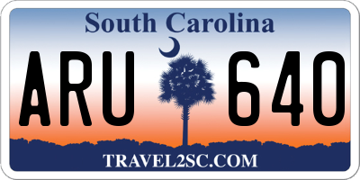 SC license plate ARU640