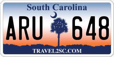 SC license plate ARU648
