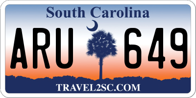 SC license plate ARU649