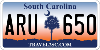 SC license plate ARU650