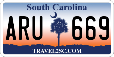 SC license plate ARU669
