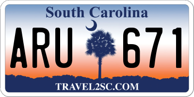 SC license plate ARU671