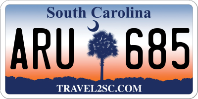SC license plate ARU685