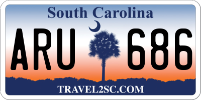 SC license plate ARU686