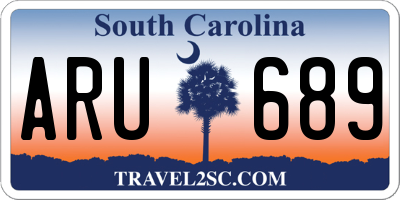 SC license plate ARU689