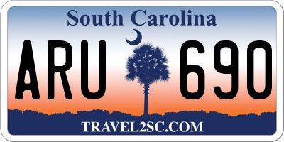 SC license plate ARU690