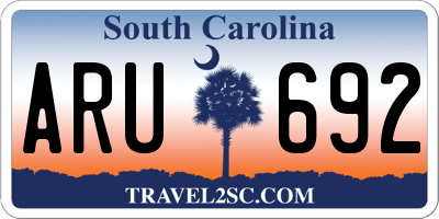 SC license plate ARU692