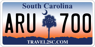 SC license plate ARU700