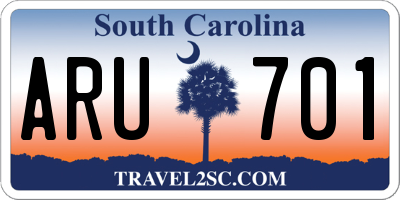 SC license plate ARU701