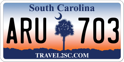 SC license plate ARU703