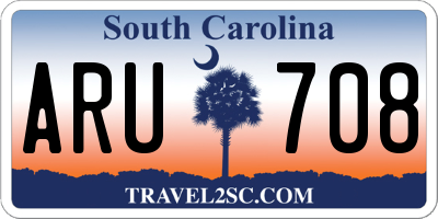 SC license plate ARU708