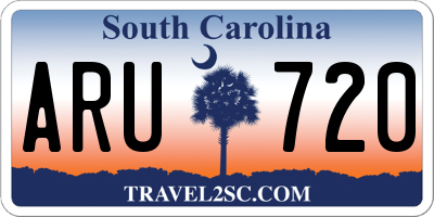 SC license plate ARU720