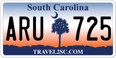 SC license plate ARU725