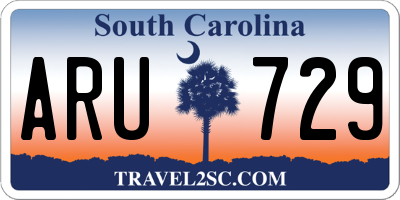 SC license plate ARU729